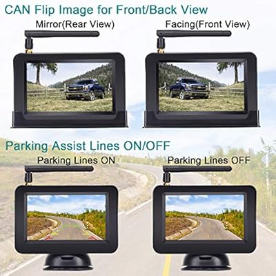Rohent HD Color Wireless Backup Camera and 4.3 Monitor System For Cars