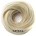 PrettyWit Scrunchie Scrunchy Bun Up Hair Piece Ribbon Ponytail Extensions Wavy Curly-Pale Golden Blonde & Bleach Blonde 24T613