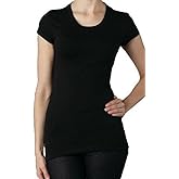 Zenana Outfitters Women's Long Basic Cap Sleeve Crew Neck T-Shirt