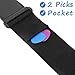 Guitar Strap Acoustic Guitar Strap Bass Strap Classical Design with Pick Pocket, 2 Pcs of Guitar Picks, Leather Ends, Tie or Acoustic Guitars -Black