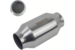 REEJIM 4" x 8" High-Flow Catalytic Converter - 200 Cell/cpsi Metallic Substrate - 2.5" In/Out - EPA Compliant
