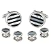 Striped Onyx Mother of Pearl Tuxedo Cufflinks Studs by Cuff-Daddy