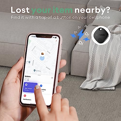 ATUVOS Air Tracker Tag 2 Pack, Luggage Tracker Key Finder Work with Apple Find My APP (iOS Only, Android not Supported), Bluetooth Item Locator for Car Key, Bag, Wallet, Suitcase, Replaceable Battery