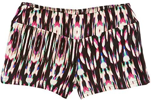Hot Kiss Juniors Colorful Ikat Print Shorts Medium Black/ multi