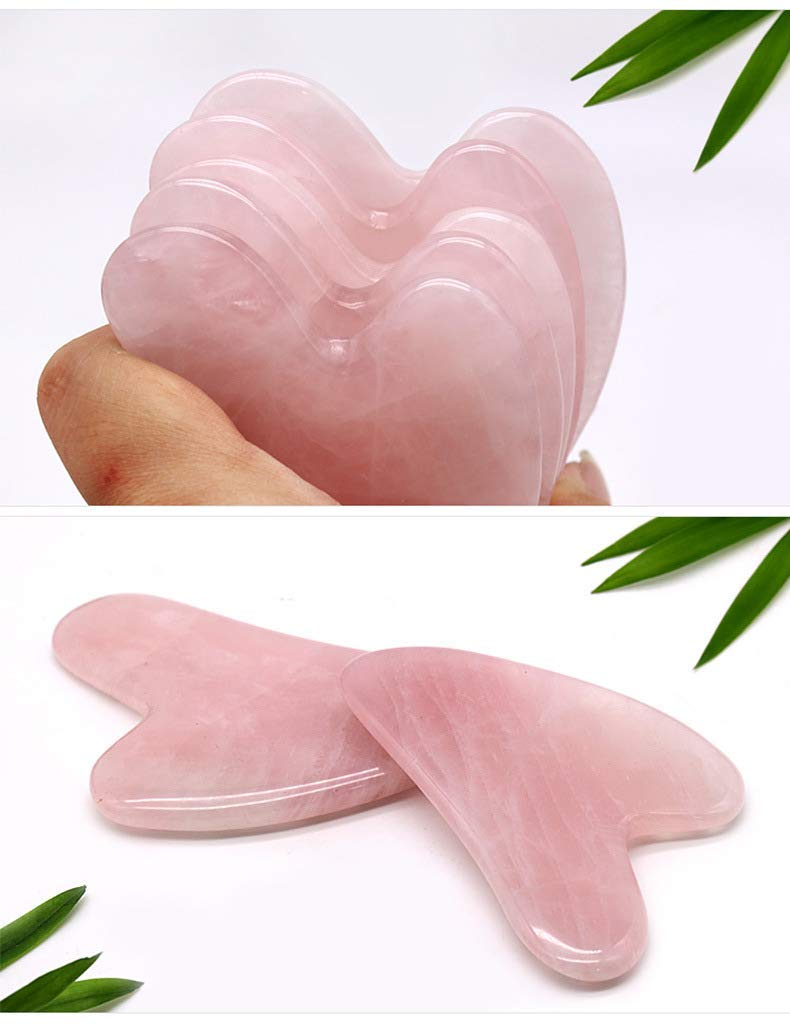 DEAYOKA Rose Quartz Guasha Tool - Asian Beauty Secret, For Facial Microcirculation/Removes Toxins/Prevents Wrinkles/Boost Radiance of Complexion - 100% Authentic & Genuine Rose Quartz: Beauty