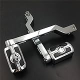 HTT Group Motorcycle Chrome Aluminum Heel/Toe Shift Levers with Skull Shifter Pegs For Harley Davidson Electra Glide 1988 and later