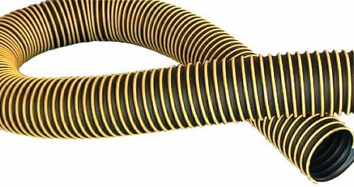 Masterduct Polyester Santo-L Duct Hose, Black/Yellow 4.00" ID, 4.40" OD, 25 feet