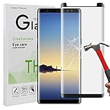Samsung Galaxy Note 8 Screen Protector,Creativecase Bubble-Free Scratch Resistant 9H Hardness 3D Curved Full Coverage Tempered Glass Screen Protector for Note 8#Black