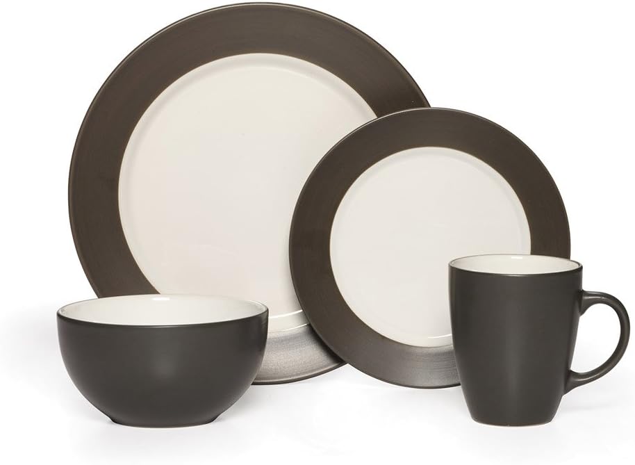 Pfaltzgraff Harmony Charcoal 16-Piece Stoneware Dinnerware Set, Service for 4