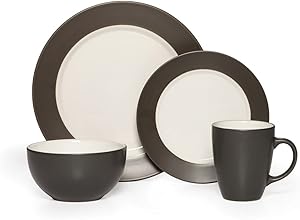Pfaltzgraff Harmony Charcoal 16-Piece Stoneware Dinnerware Set, Service for 4