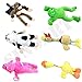 SinoArt 6pcs Set Slingshot Flingshot Animal Toy for Kids Screaming Flying Sock Plush Animals Monkey Chicken Pig Cow Duck Frog