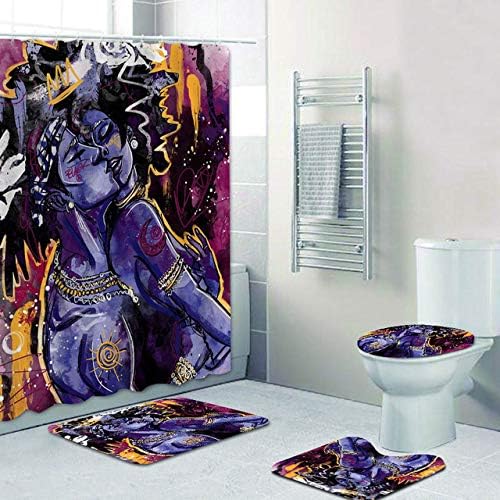 Amazon Com Fashion Man 16pcs Set African Woman Afro Queen King Couple Lover Shower Curtain Waterproof Polyester Bath Curtain Bathroom Carpet Bath Mat Toilet Rugs Graffiti Art Bathroom Decor 72 X72 Couple 2 Home Kitchen