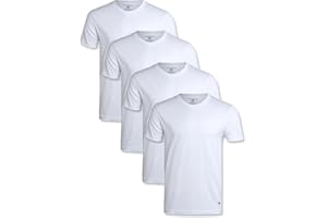 Lucky Brand Mens Shirts - 4 Pack Soft Cotton Short Sleeve Crewneck and V Neck Shirts Men Basic Shirt for Men Pack