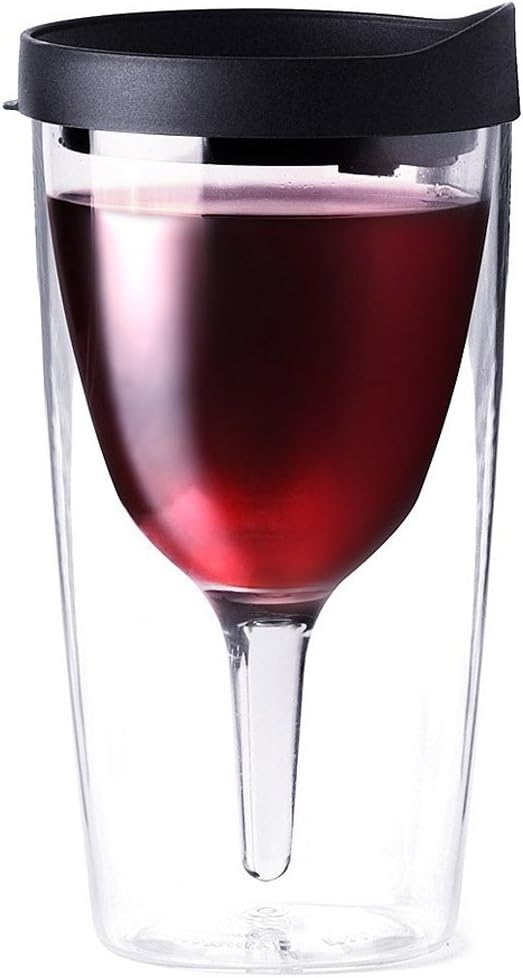 Vino2Go, Portable Wine Glass in Assorted Colours Black Amazon.co.uk