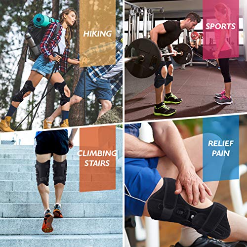 Slimerence New Knee Protection Booster 3-Speed Powerful Spring Force Adjustment Power Lift Joint Support Non-Slip for Sports Climbing Reduces Soreness Old Cold Leg Unisex 1 Pair Black L - Thumbnail 7