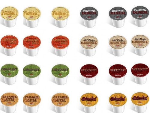 24 Pack - Guy Fieri Coffee Sampler, Single Cup Coffee for KeurigÂ® - Bananas Foster, Caramel Apple, Hot Fudge Brownie, Chocolate Mint, American Diner, Cinnamon Roll