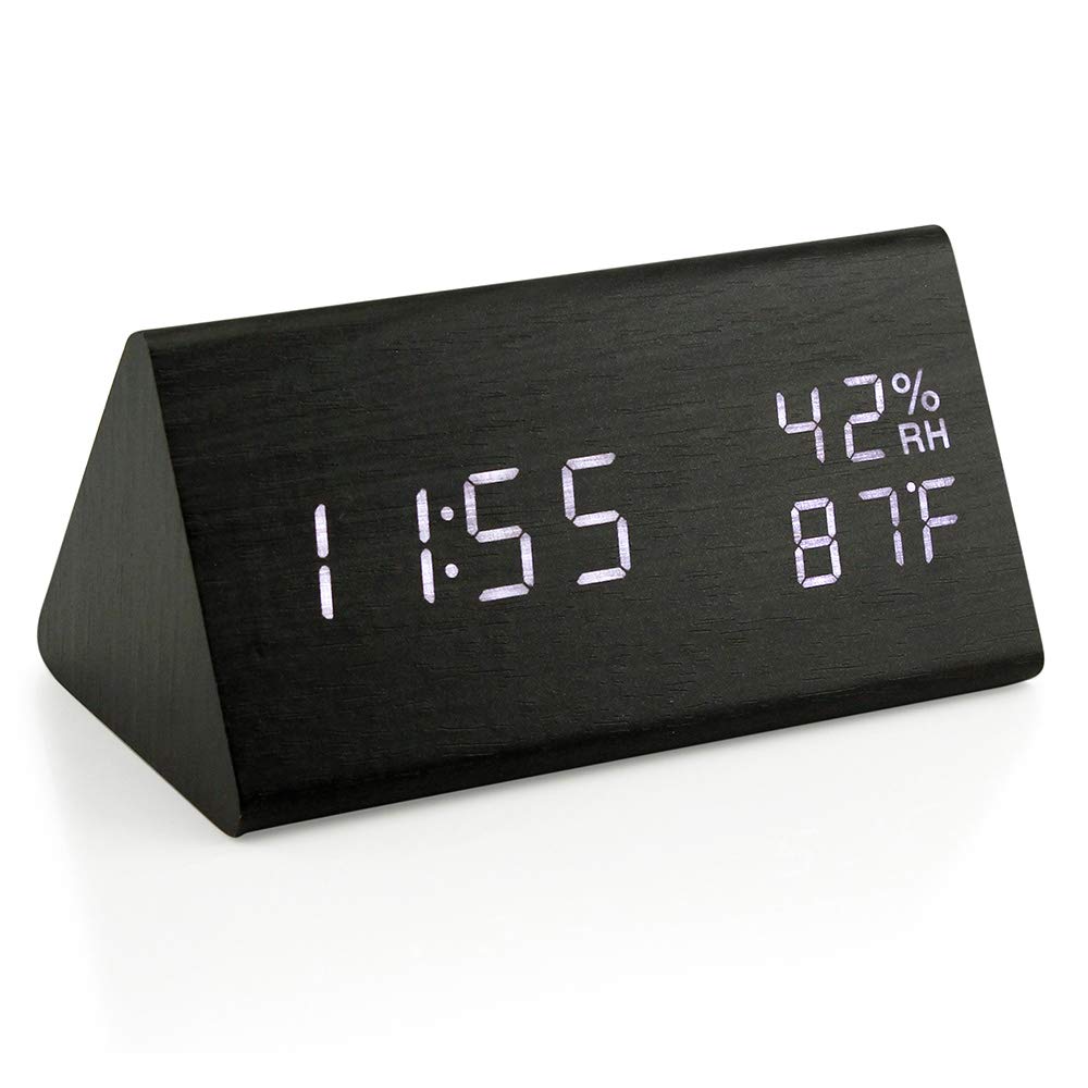 Mua Wooden Alarm Clock, Smart LED Digital Clock for Bedroom/desks
