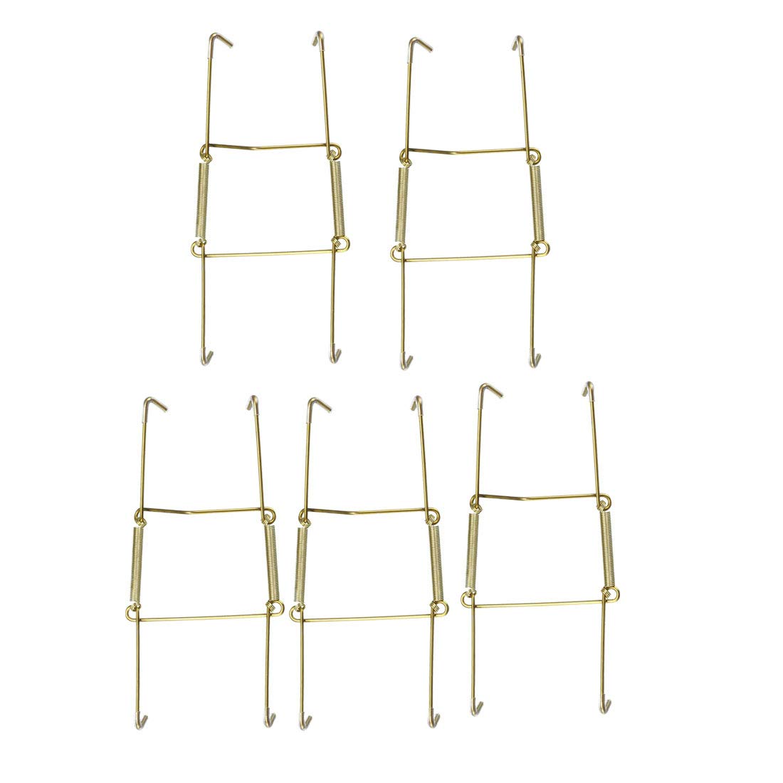 sourcing map Plate Hanger, 6-inch U Type Zinc Plated Invisible Wall Decorative Hooks with Tip Protectors, 5 Pcs