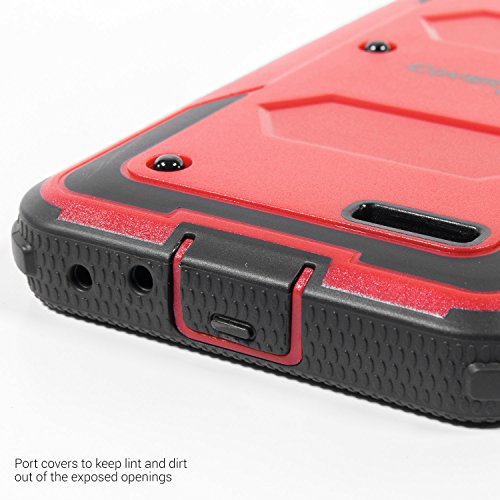 ZTE Maven 3 Case, ZTE Prestige 2 Case, ZTE Overture 3 Case, CoverON [Tank Series] Tough Hybrid Hard Armor Protective Phone Cover Case For ZTE Prestige 2 / Maven 3 / Overture 3 - Red / Black - Thumbnail 5
