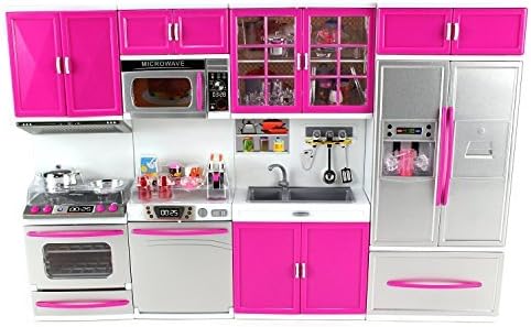 Doll Playsets My Modern Kitchen 32 Full Deluxe Kit with Lights and Sounds, 21 x 13.8 x 4 -Inches by Doll Playsets