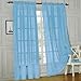Elegant Comfort® 2 Piece Solid SHEER PANEL with ROD POCKET - Window Curtain 60-inch width X 84-inch Length - Light Blue