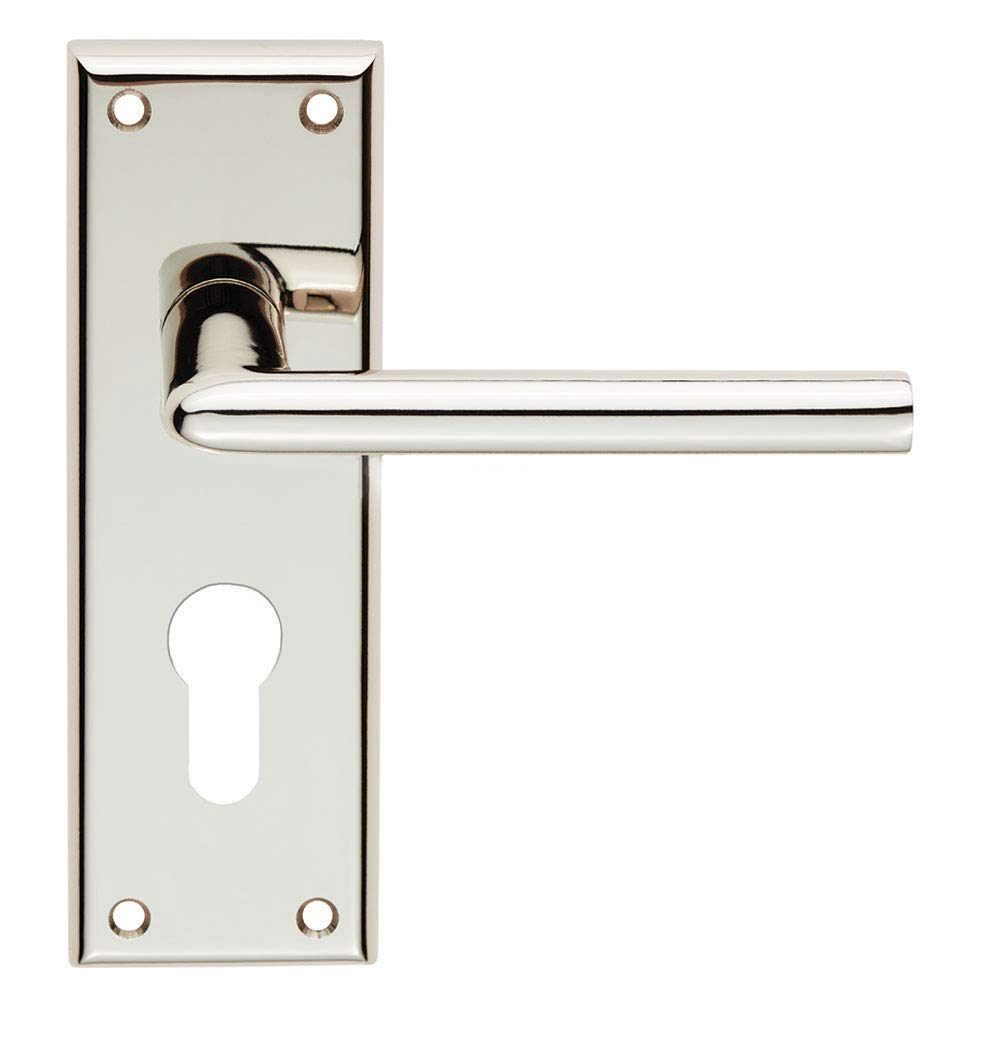 Carlisle Brass Serozzetta Dieci Lever On Backplate - Euro 47.5mm - Polished Nickel - Includes A Pair of Handles & Fixings