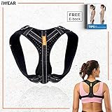 iWEAR Back Posture Corrector for Women and Men | Posture Trainer Back Brace for Clavicle Support &amp; Back Straightener | Shoulder Support for Kyphosis, Scoliosis, Pain Relief &amp; Neck Hump