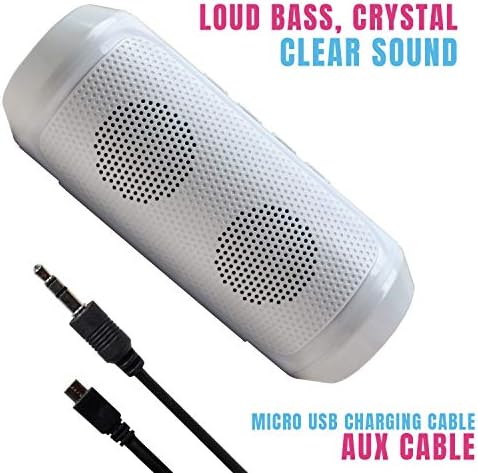 MMAK Q610 Multimedia Portable Bluetooth Speaker USB/TF Card Play Subwoofer Powerful Sound Multifunction Portable Bluetooth Wireless Stereo Music Speaker for Smartphone and Laptop (White)