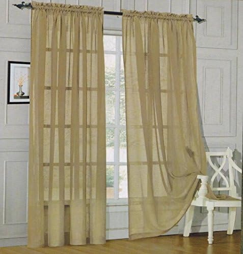 Amazon Com Elegant Comfort 2 Piece Sheer Panel With 2inch Rod