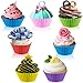 42 pcs Silicone Cupcake Baking Cups, SENHAI Non-Stick Heat Resistant Cake Molds Ice Cube Molds for Making Muffin Chocolate Bread - 6 Shapes