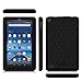 Fintie Silicone Case for Amazon Fire (Previous 5th Generation ONLY, 2015 7 inch) - [Honey Comb Series] [Kids Friendly] Light Weight Anti Slip Shockproof Back Cover (NOT Fit All-New Fire 7 2017), Black