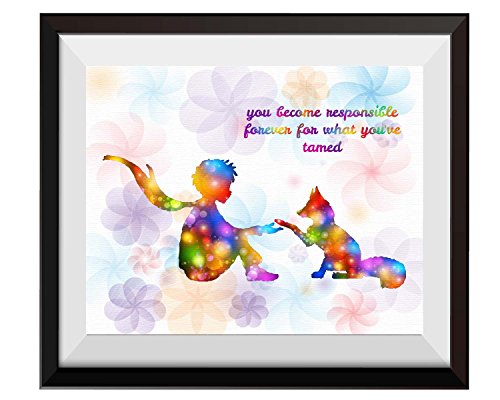 Uhomate-The-Little-Prince-Fox-Le-Petit-Prince-Little-Prince-Home-Canvas-Prints-Wall-Art-Inspirational-Quotes-Wall-Decor-Living-Room-Bedroom-Bathroom-Artwork-C087-5X7