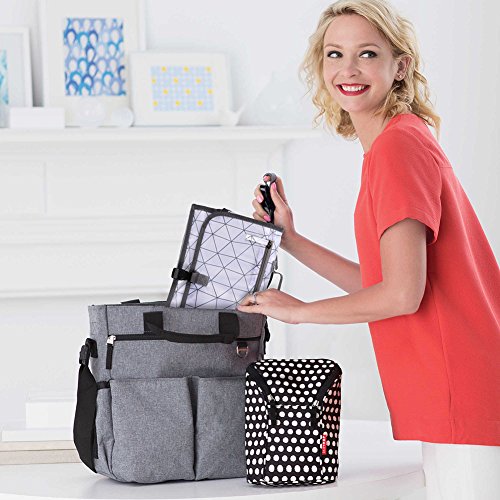 GHB Baby Diaper Changing Clutch for Baby Infants and Toddlers Portable Changing Pad Waterproof Padded Mat with Zippered Pockets