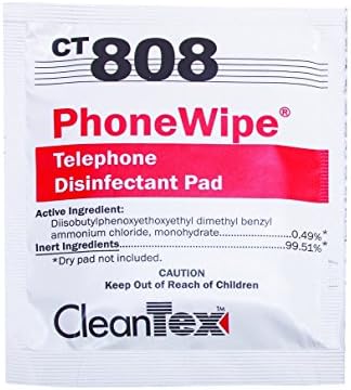 CleanTex PhoneWipe Disinfectant Wipes, Carton of 250 Pads (CT808Z)