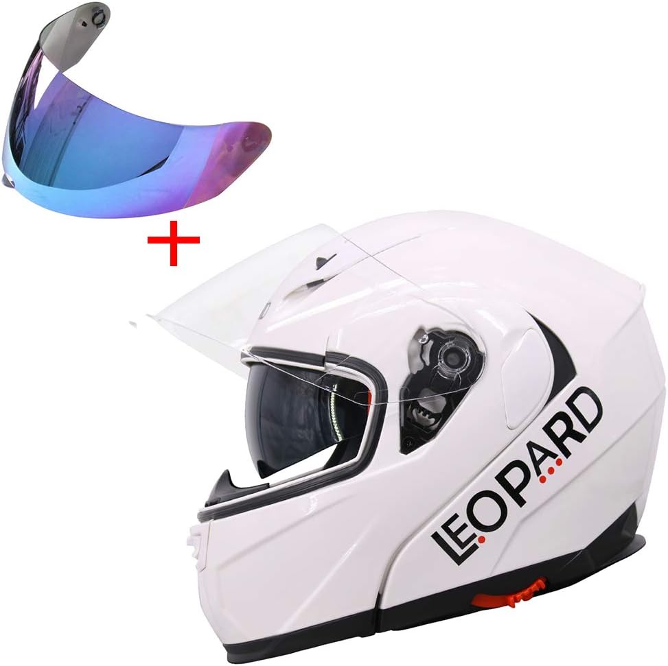 Leopard LEO838 Modular Flip up Front Motorbike Motorcycle Helmet