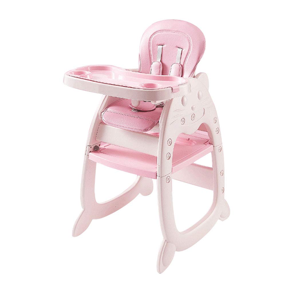 まとめ買い B07tb3p81v Pink Ougハイチェア多機能ベビーチェア 環境に優しいプラスチック素材 取り付けが簡単 1台の車に2回使用 6ヶ月から6歳まで グリーンイエローパウダー ハイチェア 4 H Org