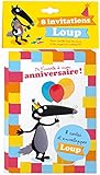Pack de 8 invitations Loup, pour inviter tous tes amis à ton super anniversaire ! : Avec 8 envelopp by