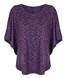 Oyanus Women's Loose Scoop Neck Short Sleeve Dolman T-Shirt Top