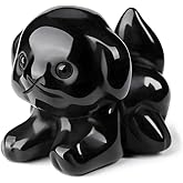 CrystalTears Black Obsidian Crystal Dog Figurine, 1.5” Healing Gemstone Dogs Puppy Statue Ornament for Home Office Decor, Cute Lucky Crystals Dogs Gifts for Gifts for Women Dog Lovers Men Christmas