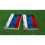 Russia Worn National Flag Cornhole Boards, 2x4 Boards (25% Lighter 1x4 Frame), Wood, Includes Corn Filled Bags + Cornhole Board Lights (Choose Color)