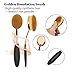 COLOR CLEANER Oval Soft Makeup Brushes Set, 10pcs Professional Cosmetics Tool Foundation Concealer Contour Blush Tool Powder Blusher Makeup Kit with Box Package - Black