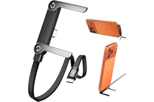 Feitenn 240W Braided Fast Charge Cable with Built-in Phone Stand Invisible, 2026 Foldable USB-C Cord 90 Degree Right Angle Mu