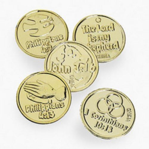 Bible Verse Goldtone Coins (24 Coins)