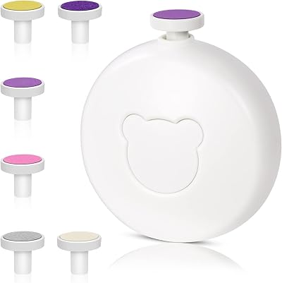 Vicloon 6 in 1 Baby Nail Trimmer Electric Battery Operated White