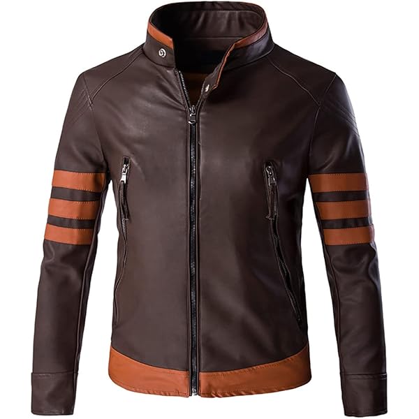 Amazon.com: NMFashions - Chaqueta de piel sintética para hombre