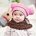 Clearance! Nation Cute Baby Kids Girl Boy Dual Balls Warm Winter Crochet Knitted Cap Hat Beanie Caps (Pink)