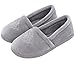 ULTRAIDEAS Women's Comfy Memory Foam Cotton Knit Slippers, Ladies' Plush Terry Lining Loafer Lightweight House Shoes with Indoor Outdoor Anti-Skid Rubber Sole (M /7-8 B(M) US, Light Gray)