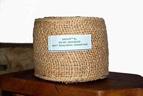 AAYU Burlap Ribbon 3 inch Burlap Ribbon Roll 30 Foot | 7oz Fabric | 100% Natural Burlap Mesh Ribbon, Burlap Wreath Ribbon, Wreath Making Burlap | Eco-Friendly, Natural, Organic Product