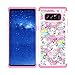 Samsung Galaxy Note 8 Case, Rainbow Unicorn Pattern Heavy Duty Shockproof Studded Rhinestone Crystal Bling Hybrid Case Silicone Protective Armor for Samsung Galaxy Note 8 2017