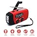 ANTOPM Solar Emergency Hand Crank AM/FM NOAA Weather Radio Self Battery Powered Hand cranked Alert Radio LED Flashlight 1000mAh Power Bank Phone Charger with USB Cable,Red